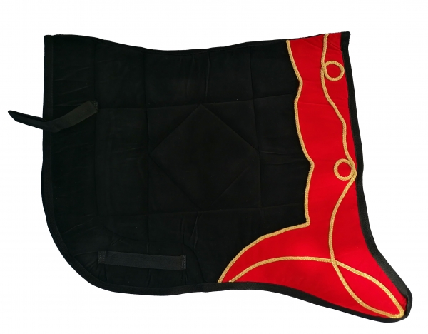 Saddlepad Barock for Showriding " Jerez"  in black/red with gold lace